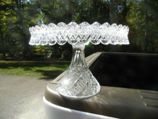 Stunning Sparkling Vintage Pattern Glass Cake Stand / Crystal / Maker Unknown 3