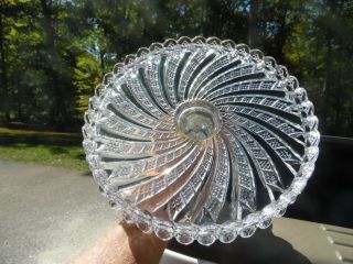Stunning Sparkling Vintage Pattern Glass Cake Stand / Crystal / Maker Unknown 4