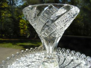 Stunning Sparkling Vintage Pattern Glass Cake Stand / Crystal / Maker Unknown 6