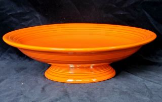 Vintage 1930s Orange Fiesta Pottery 12 " Footed Pedestal Bowl