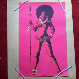 1970 War Queen Houston Blacklight Poster George Goode