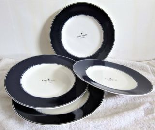Kate Spade Lenox Nags Head Navy 9.  5 " Accent/salad Plate Set Of 4