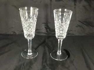 Waterford Alana Pattern Set Of Six (2) Cut Crystal Flute Champagne Glasses