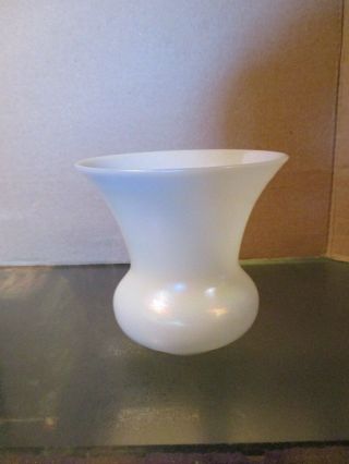Antique Iridescent Opalescent White Art Glass Vase Steuben Aurene ?