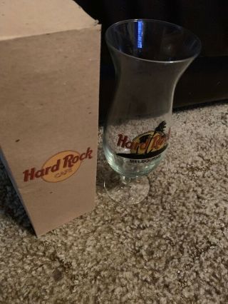 Hard Rock Cafe Melbourne,  Australia Hurricane Mixed Cocktail Drink Glass W/ Box