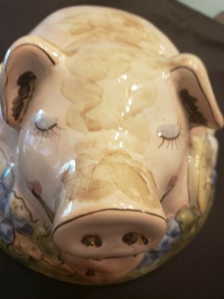 Vintage Louisville Stoneware Porcelain Pig Meat Cover, 4