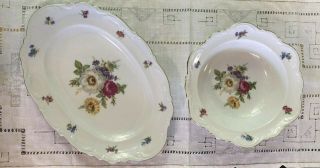 Vintage Mitterteich Meissen Floral Bavaria - Oval & Round Serving Dishes