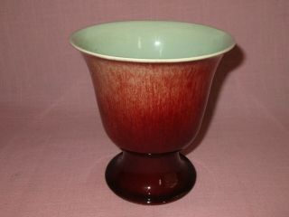Vintage California Catalina Island Franciscan Art Pottery Oxblood Red Vase
