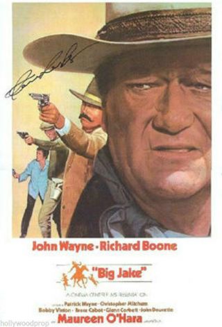 Patrick John Wayne Signed Big Jake Western Art Poster Autograph Notarized