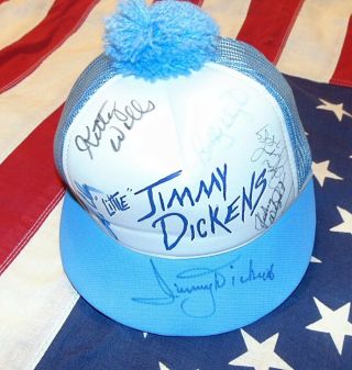 Kitty Wells,  Jean Shepard,  Bobby & Johnny Wright,  Jimmy Dickens Autographed Hat