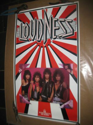 Rare 1985 Loudness Promotional Poster Thunder In The East Hair Glam Heavy Metal