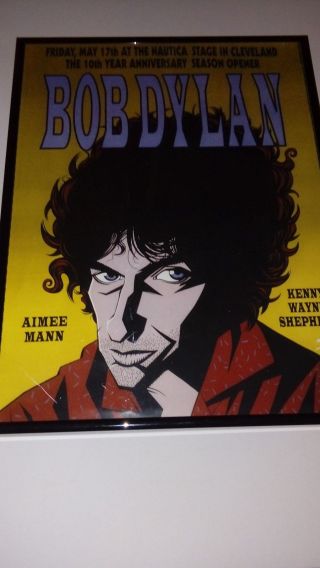 Bob Dylan 10th Anniversary Nautica Stage Cleveland 1996 Poster Framed