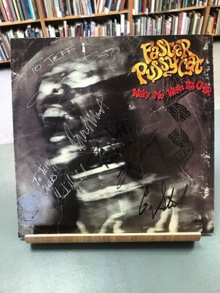 Faster Pussycat Autographed Signature 12 " X 12 " Promo Wake Me When Its Over 1989