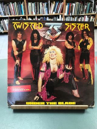 Twisted Sister Autographed Signature 12 " X 12 " Promo Under The Blade 1985