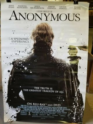 Anonymous 2012 27x40 Rolled Dvd Promotional Poster
