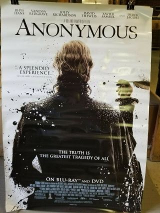 Anonymous 2012 27x40 rolled dvd promotional poster 2