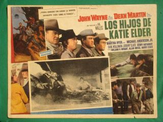John Wayne The Sons Of Katie Elder Dean Martin Spanish Orig Mexican Lobby Card 2