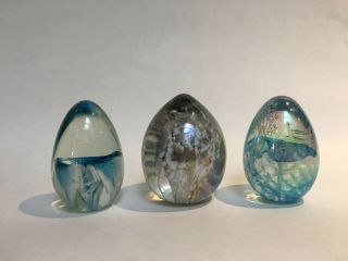 Art Glass Egg Paperweight Signed Msh 1984 And 1989 (mt Saint Helen)