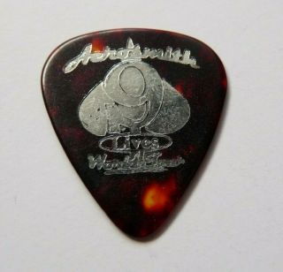 Brad Whitford Of Aerosmith Silver On Shell 9 Lives Tour Issued Guitar Pick Rare
