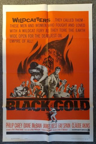 Black Gold 1962 Folded One Sheet Movie Poster,  Philip Carey