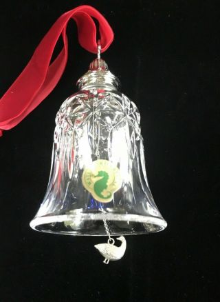Waterford Crystal 12 Days Of Christmas Bell Ornament Partridge In A Pear Tree