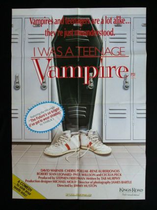 I Was A Teenage Vampire 1988 Orig Australian Video Movie Poster Coffin Comedy