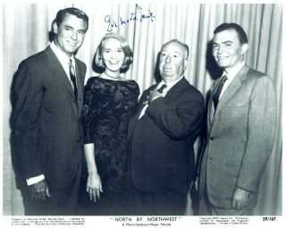 Eva Marie Saint Signed North By Northwest 8x10 W/ Cary Grant & Hitchcock
