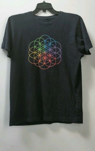 Coldplay A Head Full Of Dreams World Tour 2016 T - Shirt,  Size Medium,  Black