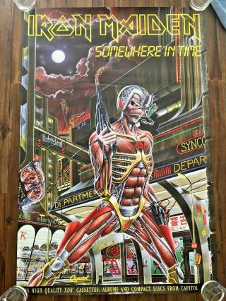 Very Rare - 1986 Iron Maiden Somewhere In Time Promotional Poster
