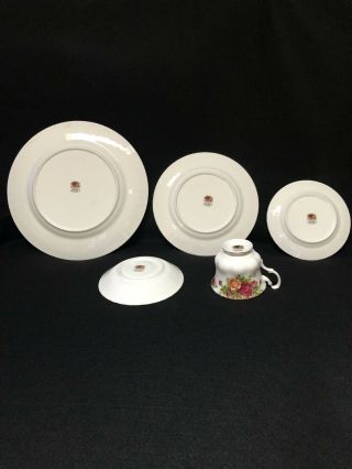 Vintage Royal Albert OLD COUNTRY ROSES Bone China 5 Piece Place Setting 4