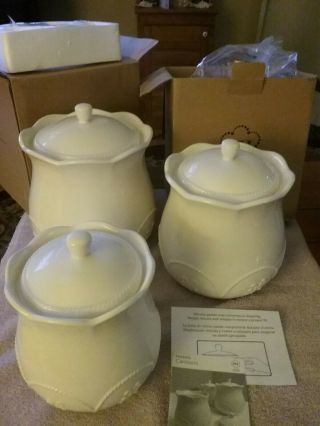 Princess House Marbella Canister Set Of 3 1715,  1716,  And 1717 Large Med.  Small