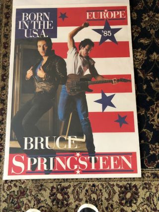 Bruce Springsteen Born In The Usa 1985 Europe Tour Poster