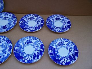 9 vintage Royal Crown Derby Blue Mikado plates 4 bread & butter 5 salad plates 3