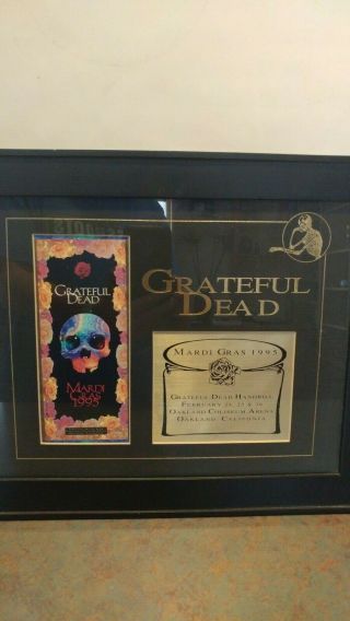Grateful Dead Handbill Mardi Gras Oakland Coliseum 1995 Framed Plaque
