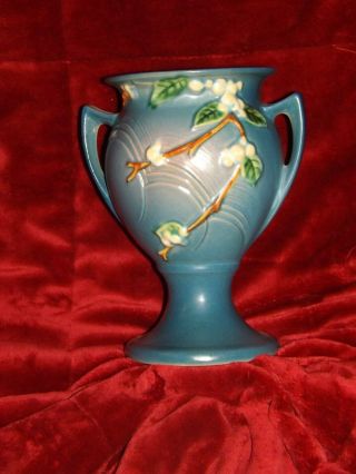 Vintage Roseville Blue Winterberry Pottery Vase