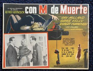 Dial M For Murder Grace Kelly Alfred Hitchcock Mexican Lobby Card 1954