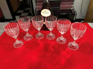 Set Of 6 - Mikasa Park Lane Crystal Wine Glasses - 6 1/4 " X 3 "