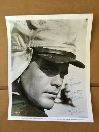Doug Mcclure Vintage Press Headshot Photo With Authentic Autograph.