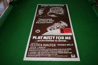 Play Misty For Me 1971 Australian Orig Daybill Movie Poster In Very Good Cond