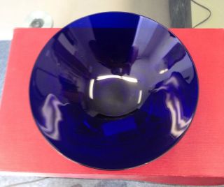 Bohemia Hand Made Glass Bowl Cobalt Blue Made Exclusively For Neiman Marcus