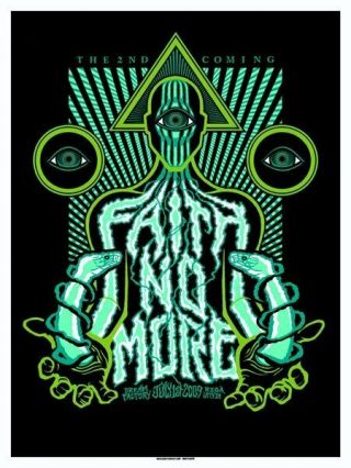 Faith No More Latvia 2009 Silkscreened Poster By Brad Klausen