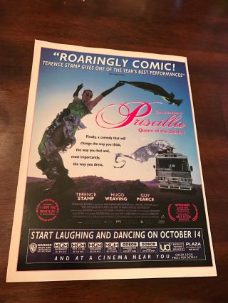 1994 Vintage 9x12 Movie Promo Ad Adventures Of Priscilla Queen Of The Desert