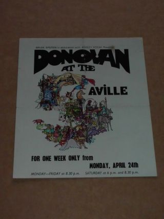Brian Epstein Presents Donovan 1967 Saville Theatre,  London Handbill
