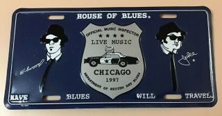 Exlnt House Of Blues - Blues Brothers License Plate Jake & Elwood Chicago 1997