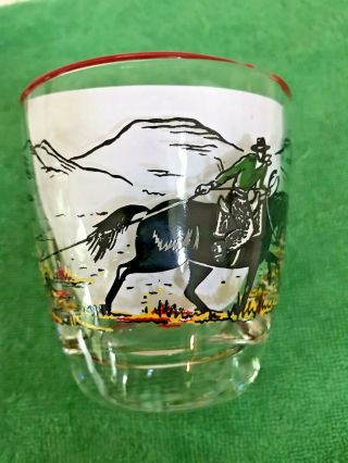6 Libbey Mid - Century Western/Cowboy/Branding Themed Barware Glasses - - 4