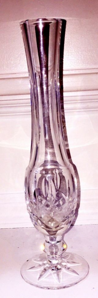 Waterford Lismore Bud Vase 9 3/8 " Vintage Signed Cut Crystal