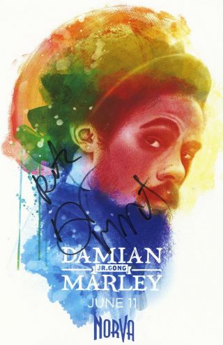 Damian Jr Gong Marley Autographed Concert Poster 2014