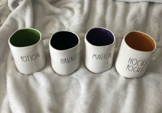 Rae Dunn Multi Colored Halloween Mugs.  Hocus Pocus,  Magical,  Potion,  Haunted