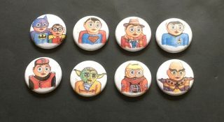Frank Sidebottom - Set Of 8 Badges