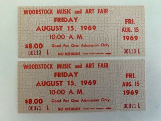 Low Number Friday Gray Woodstock Ticket 1969 Grateful Dead Bg Fd